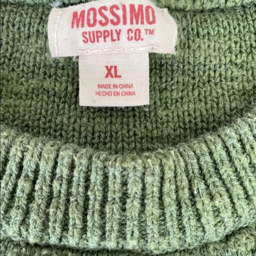 Mossimo Womens Sweater Cable Knit XL Green Relaxed